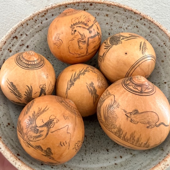 Antique lanzou carved etched gourd Chinese Zodiac year of horse folk art - Picture 3 of 12